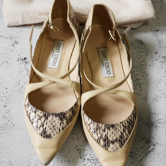 Jimmy Choo Flats with Strap Sneakskin - Picture 1 of 6